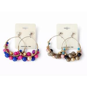 Beaded Hoop Earrings Bundle | Colorful & Neutral Sets‎ | Lead & Nickel Free